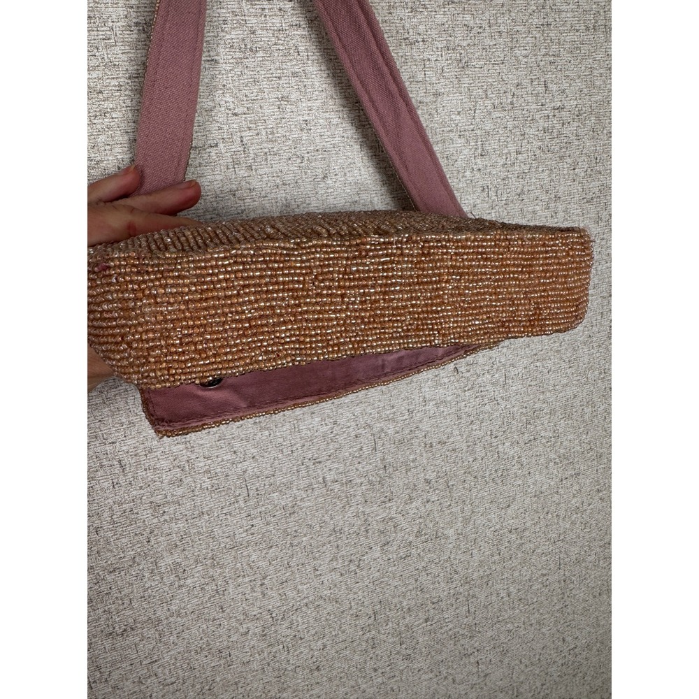 America & Beyond Soho Tan Tufted Beaded Shoulder Bag Multicolor Rainbow NWOT - Picture 6 of 13